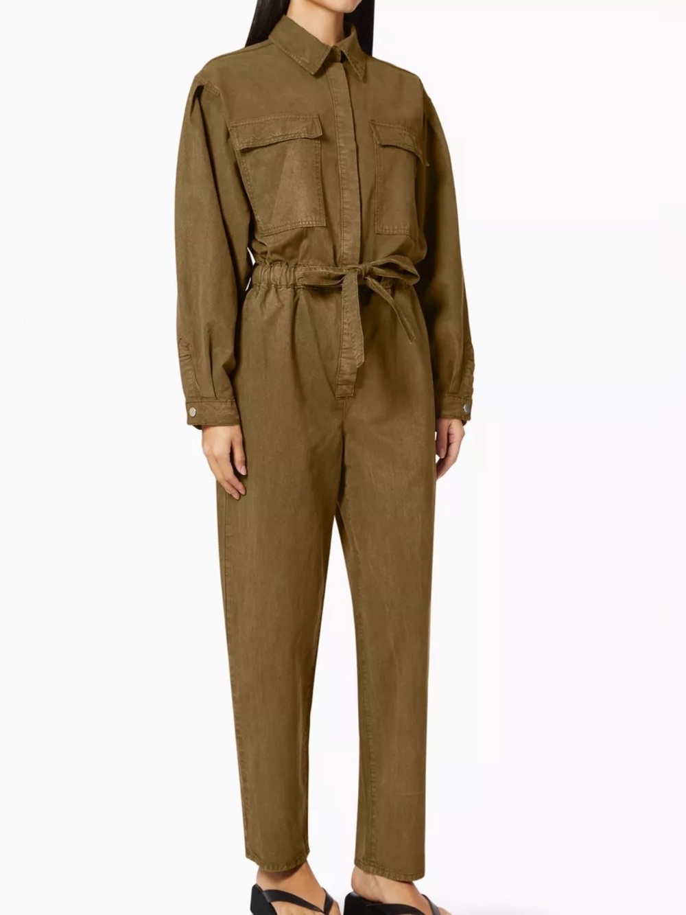 NWT Good American Utility Tie-Waist Jumpsuit Size 2 Relaxed Fit